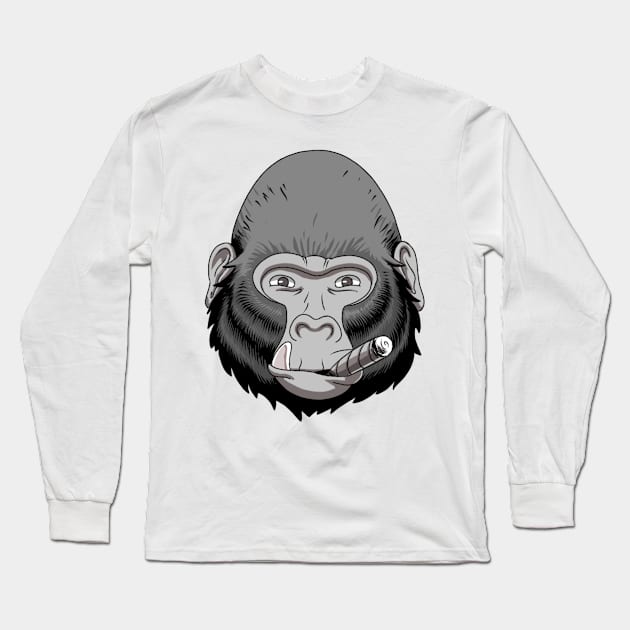 HAPPY GORILLA Long Sleeve T-Shirt by pnoid